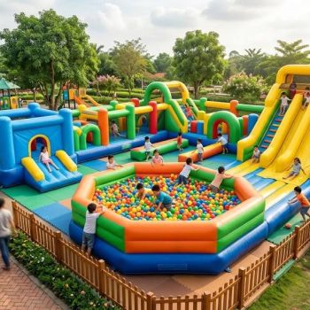 Nhà phao cho khu vui chơi trẻ em – Mẫu thiết kế và giải pháp đầu tư