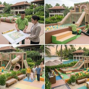 Nhà phao cho resort – Thiết kế khu vui chơi trẻ em tại resort