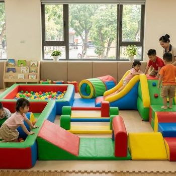 Nhà phao cho trường mầm non – Mẫu thiết kế khu vui chơi phù hợp
